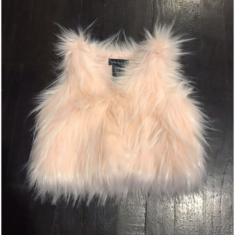 Cynthia Rowley Faux Fur Vest Size Pink Girls 24 Months 2T Toddler Fuzzy Dressy